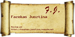 Fazekas Jusztina névjegykártya