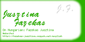 jusztina fazekas business card